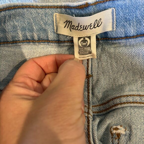 Madewell Boyfriend Jeans Size 29 The High Rise Slim Crop Distressed Knee - Picture 6 of 8